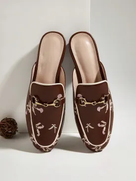 2024 Spring Chic: Women's Backless Loafers With Horsebit Buckle Muller Shoes