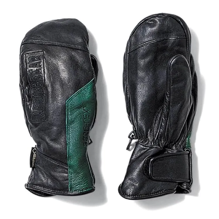 AFD GORE-TEX Leather Mitt Glove-BLACK/FOREST GREEN