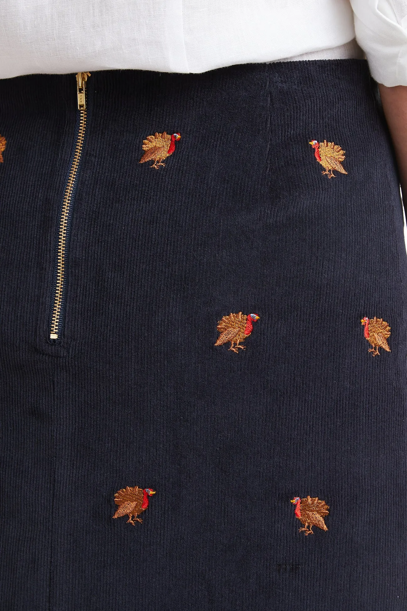 Ali Skirt Corduroy Nantucket Navy with Turkey