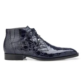 Belvedere Stefano in Navy Genuine Alligator Boots