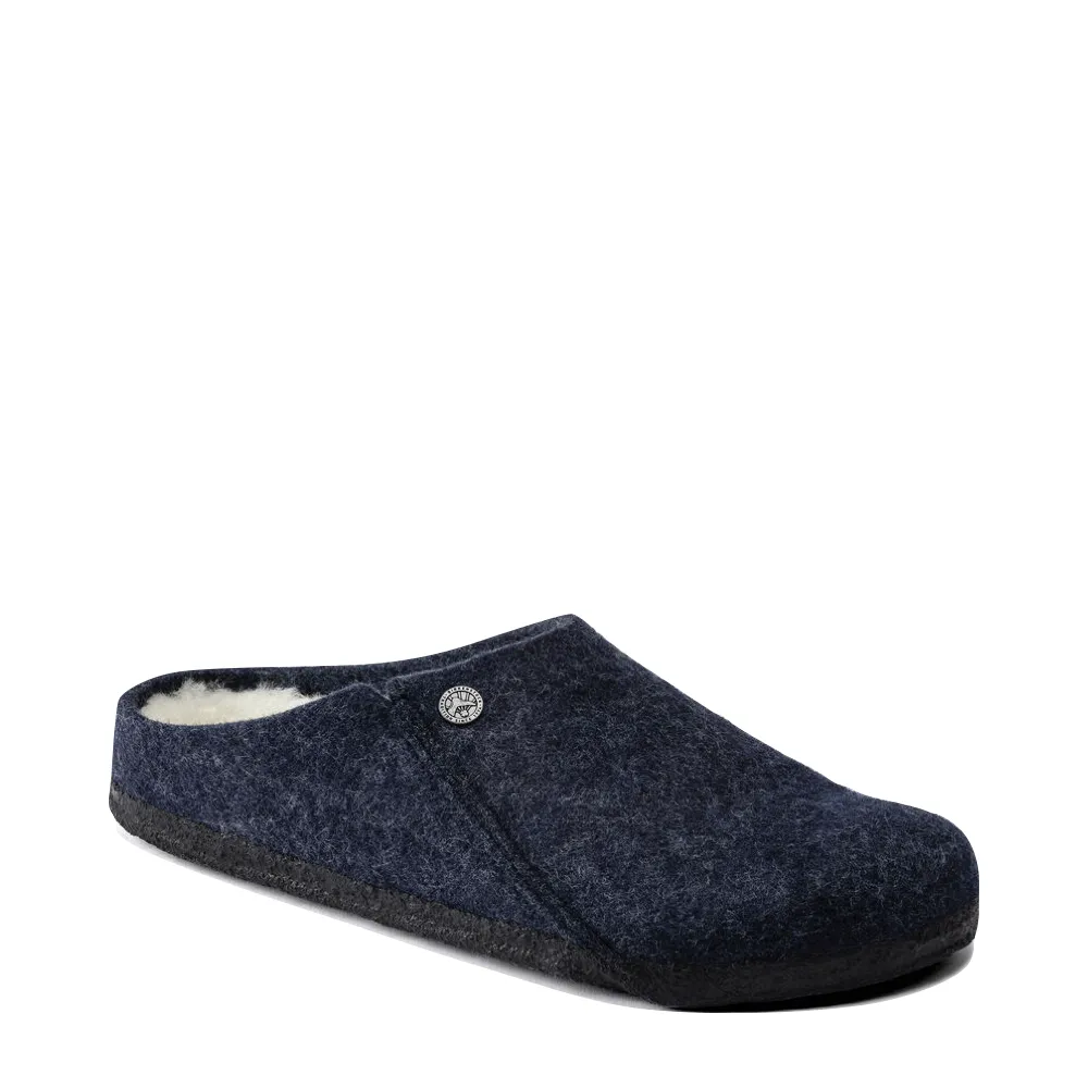 Birkenstock Women's Zermatt Shearling Slip On Clog Slipper (Dark Blue)