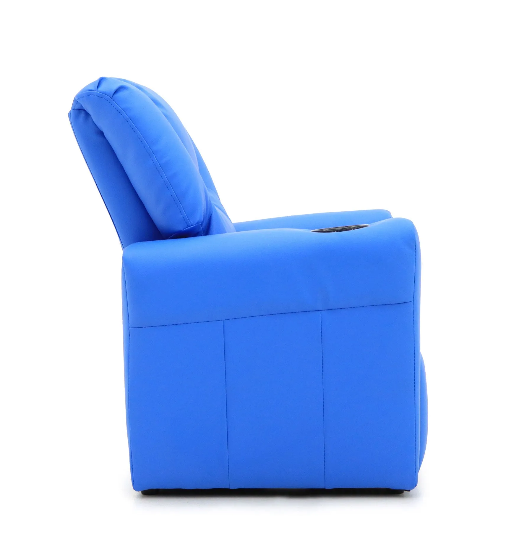 Blue Kids Recliner Chair with Footrest & Cup Holder