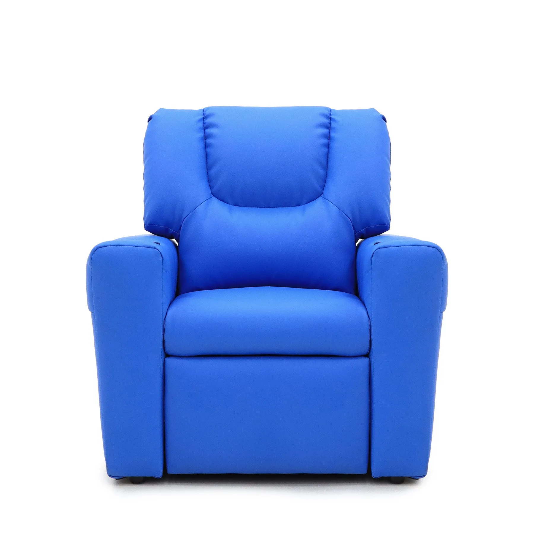 Blue Kids Recliner Chair with Footrest & Cup Holder