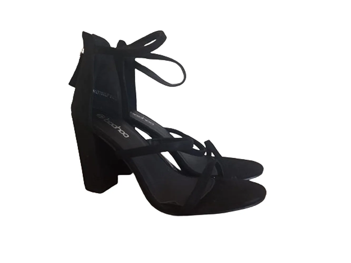 Boohoo Suede Black Womens Block Heels