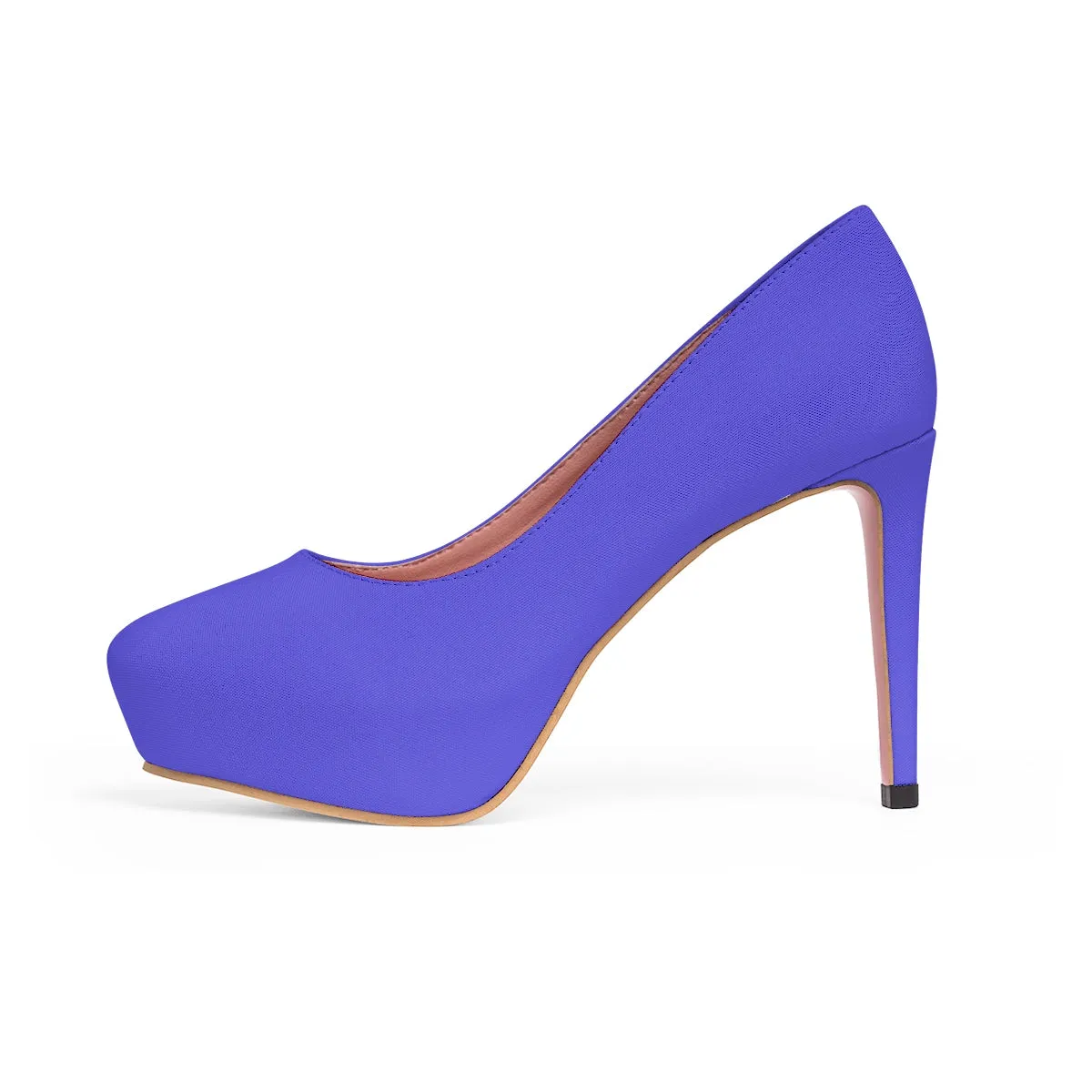 Bright Purple Heels, Solid Color Print Luxury Best Women's Platform Heels (US Size: 5-11)