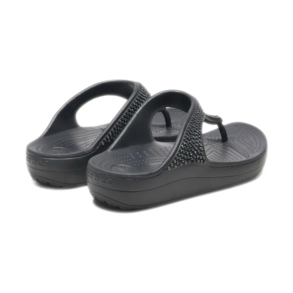 Crocs Classic Flip Flops Rubber Black Colour For Women