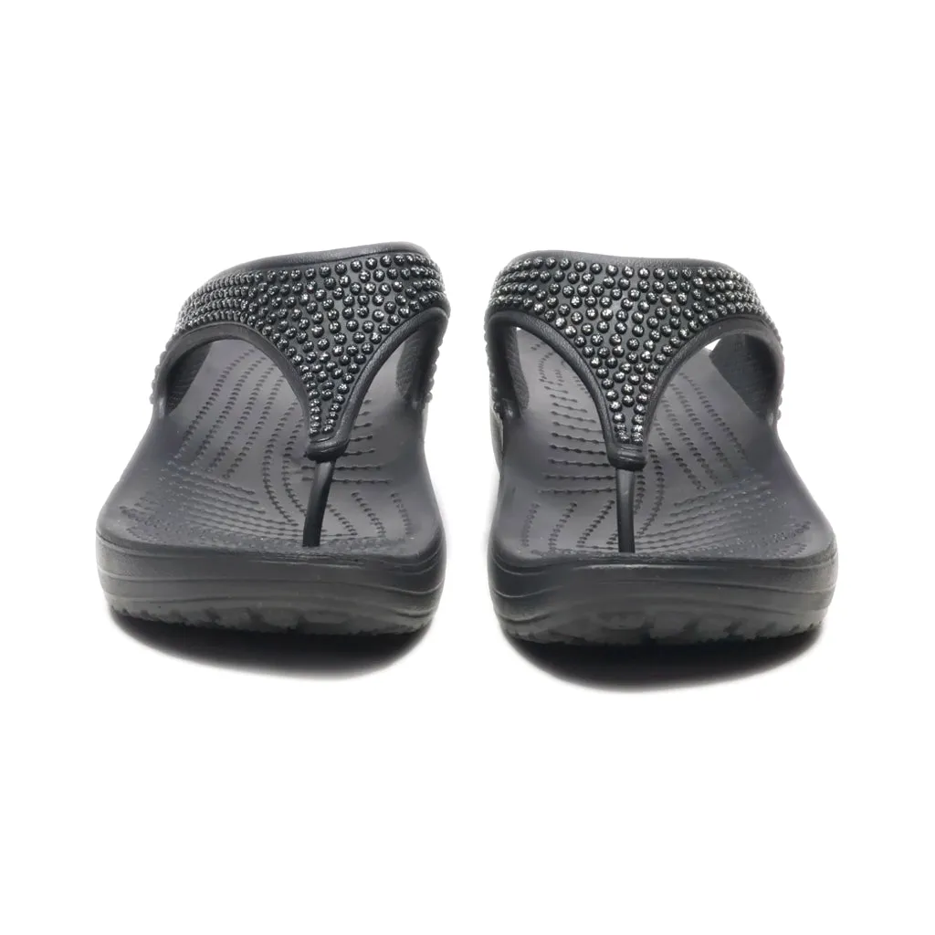 Crocs Classic Flip Flops Rubber Black Colour For Women