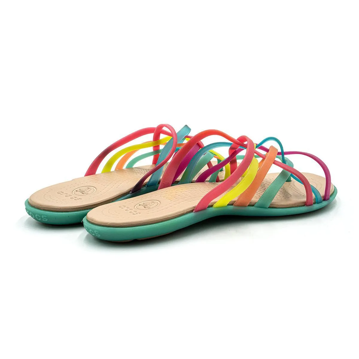 Crocs Multicolor Flip Flops Rubber Multicolour Colour For Women