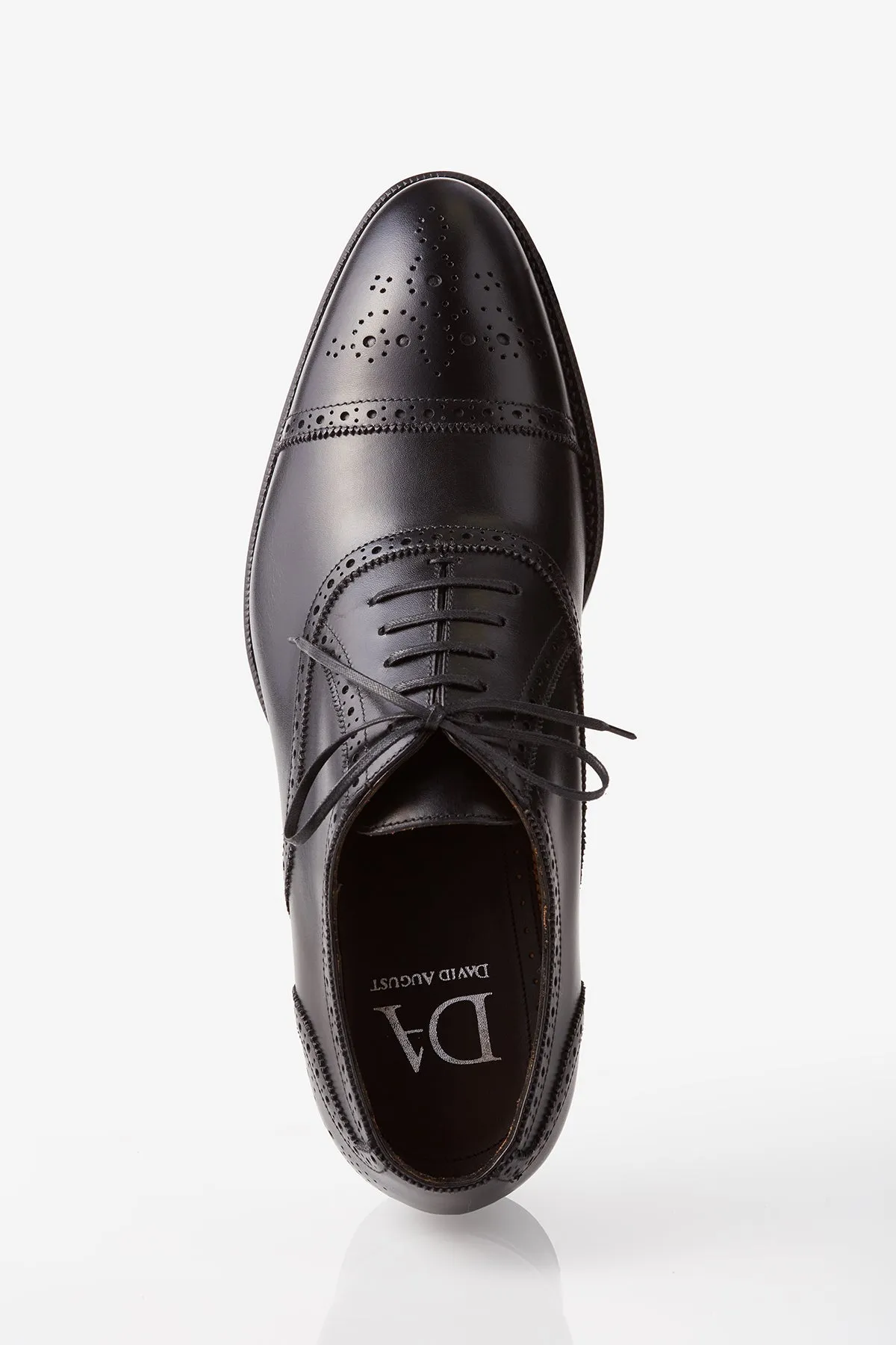 David August Leather Brogue Oxford in Black