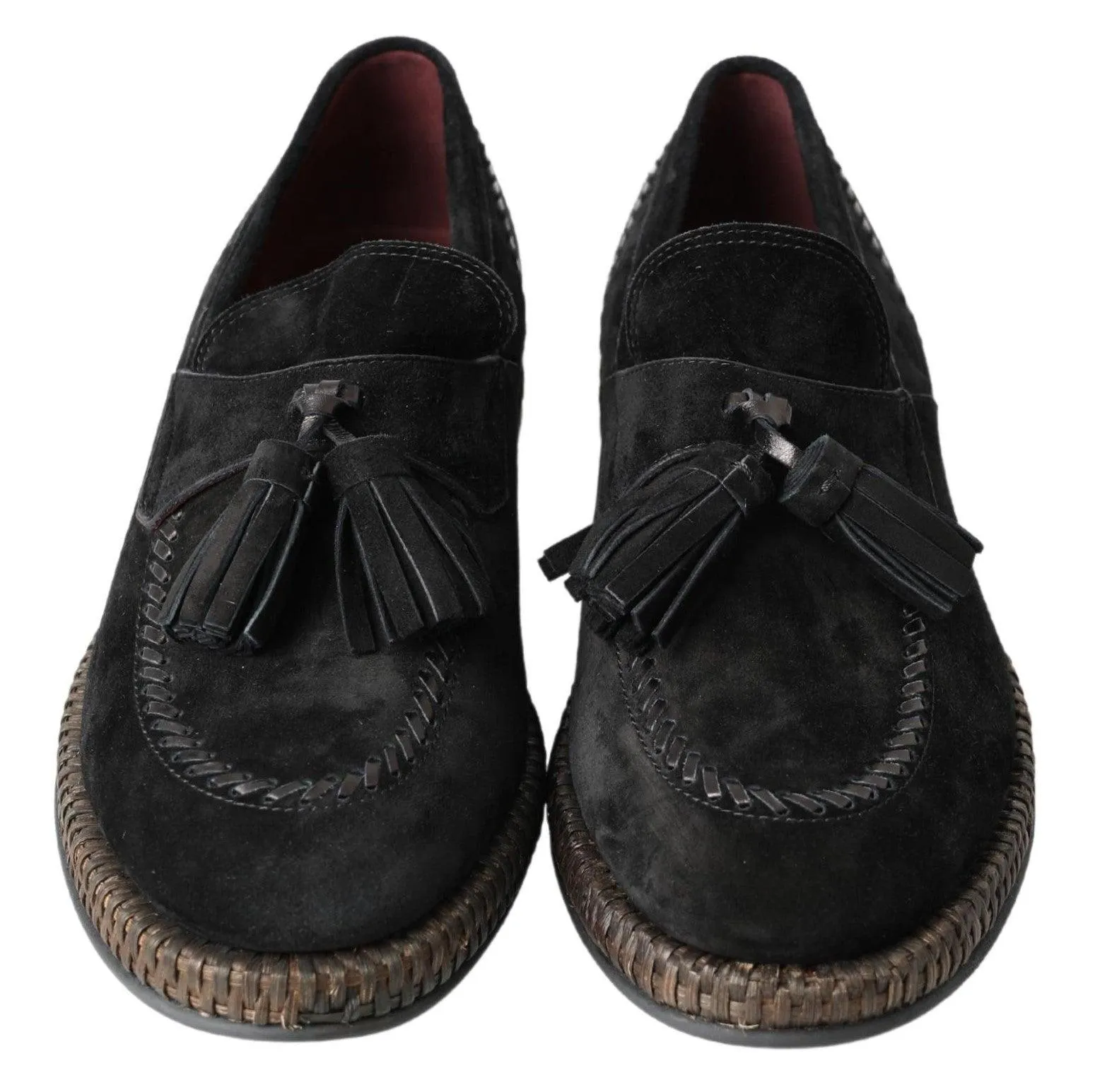 Dolce & Gabbana Black Suede Leather Casual Espadrille Shoes