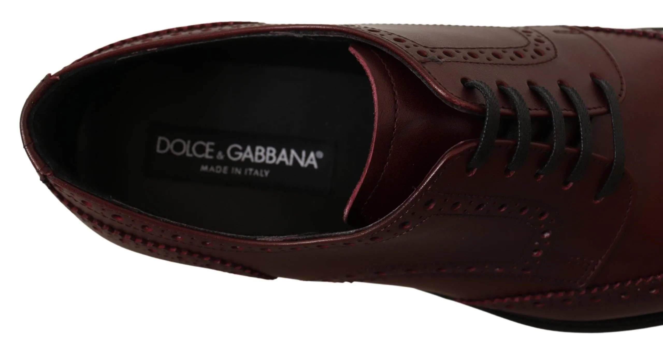 Dolce & Gabbana Elegant Bordeaux Leather Derby Shoes