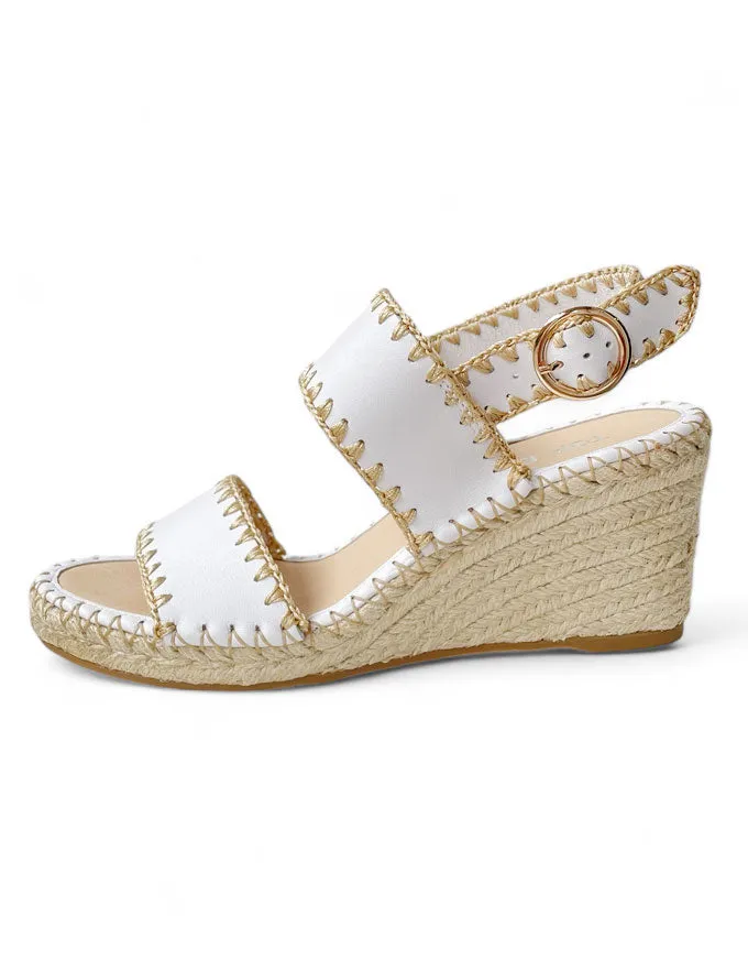 Gogos Espadrille Wedge Heels White