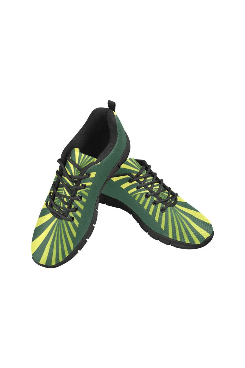 Green Illusion Women's Breathable Running Shoes (Model 055)