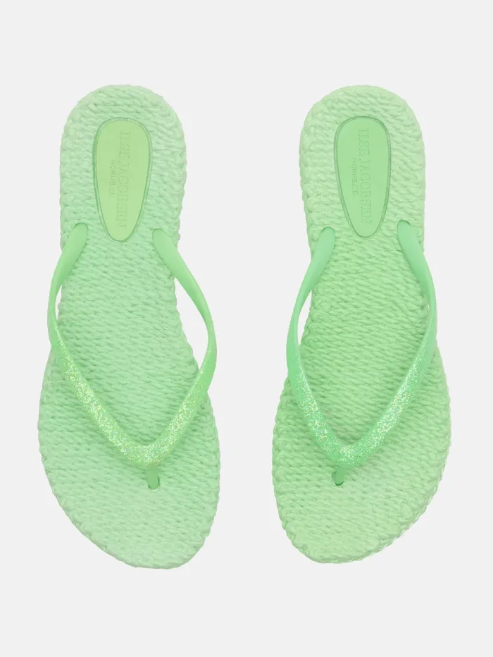 Ilse Jacobsen Flip Flops With Glitter In Bright Minty Green CHEERFUL01 Col 495