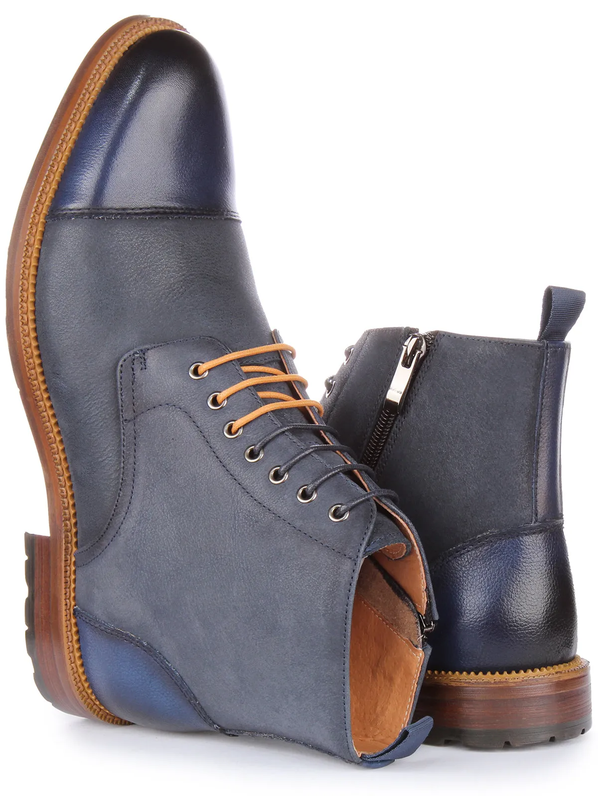 Justinreess England Gael Ankle Boots In Navy