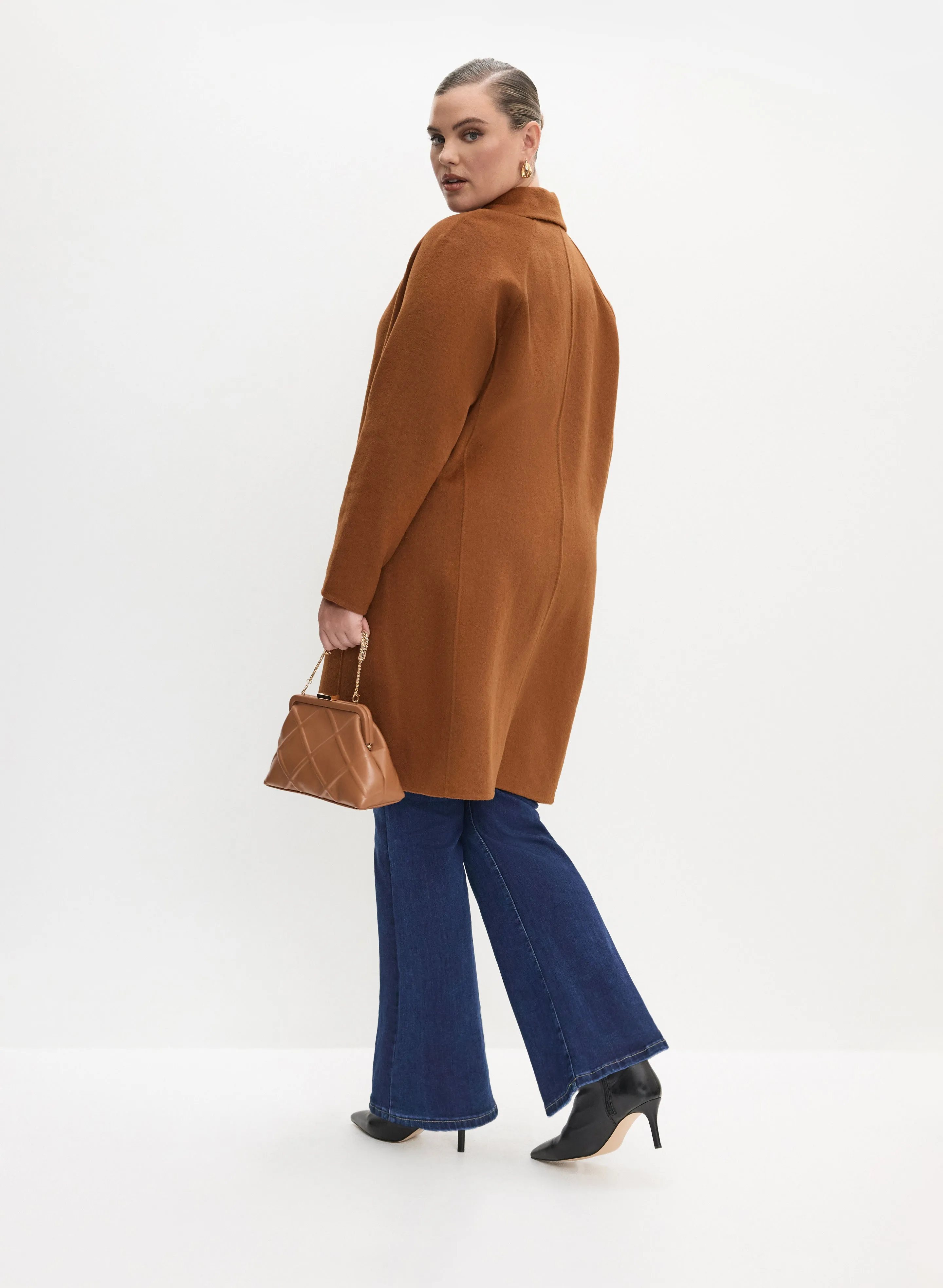 Melanie Lyne -  Notch Collar Wool-Blend Coat