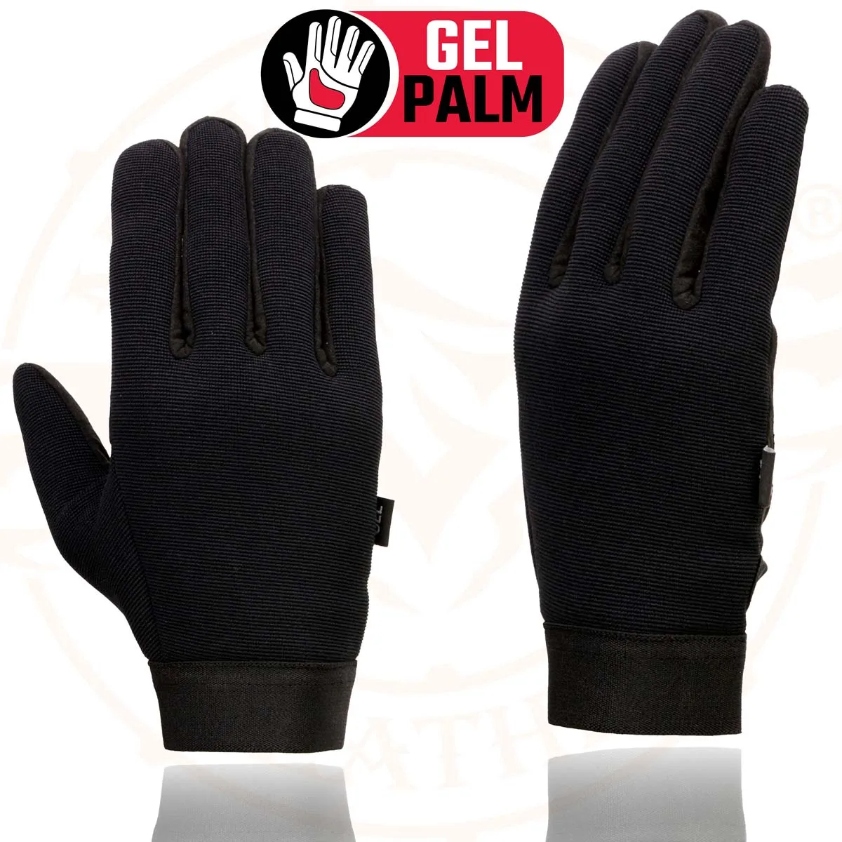 Milwaukee Leather SH44612 Men's Black Textile Mesh Gel Palm Motorcycle Mechanics Hand Gloves W/ Amara Cloth Bottom