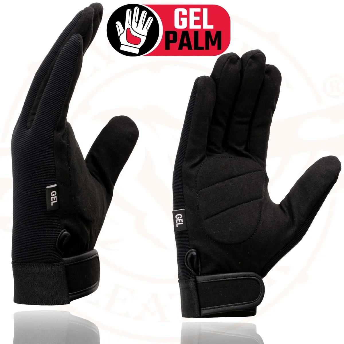 Milwaukee Leather SH44612 Men's Black Textile Mesh Gel Palm Motorcycle Mechanics Hand Gloves W/ Amara Cloth Bottom