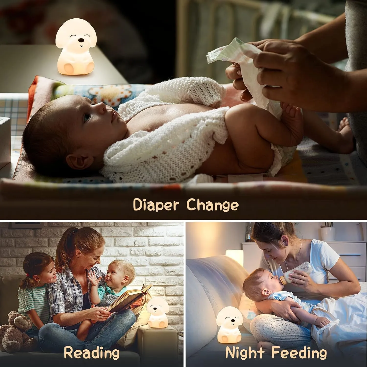 Mubarek Night Light for Kids Lamp,16 Colors & Soft Silicone Kids Night Light Lamp,Dimmable Rechargeable Toddler Night Light for Baby Nursery,Baby Night Light Nightlight for Kids Room, Dog Themed Gifts