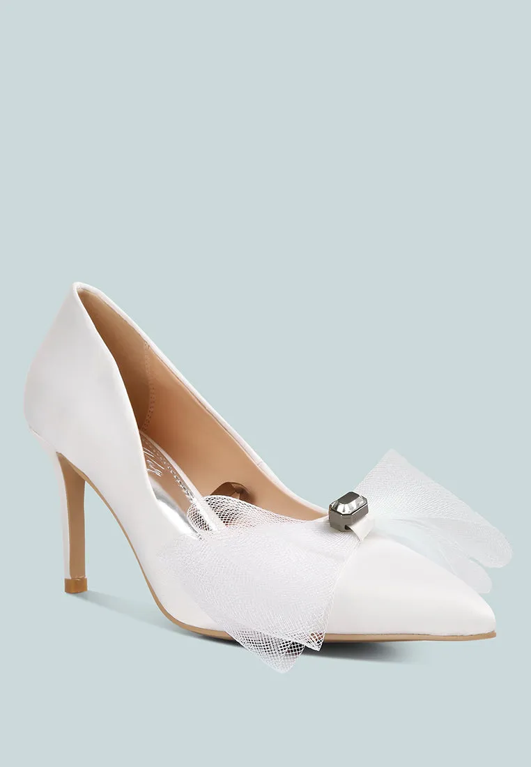 Odette Diamante Embellished Bow Stiletto Pumps