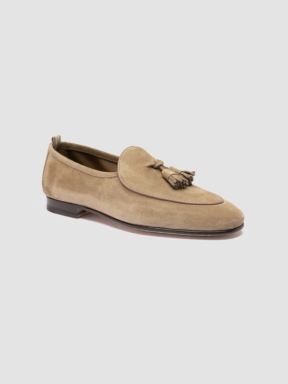 OLIVER 003 - Taupe Suede Tassel Loafers