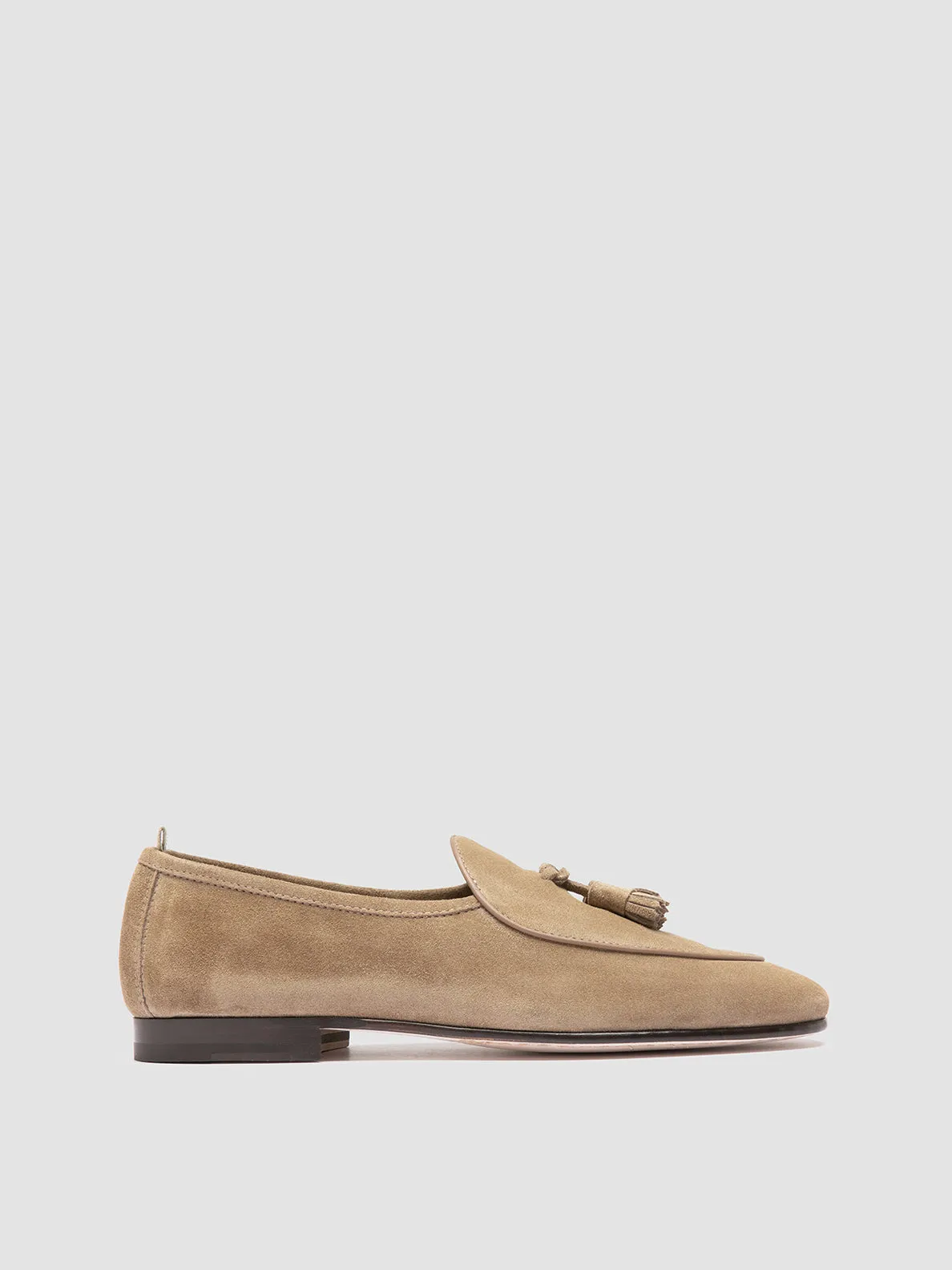 OLIVER 003 - Taupe Suede Tassel Loafers