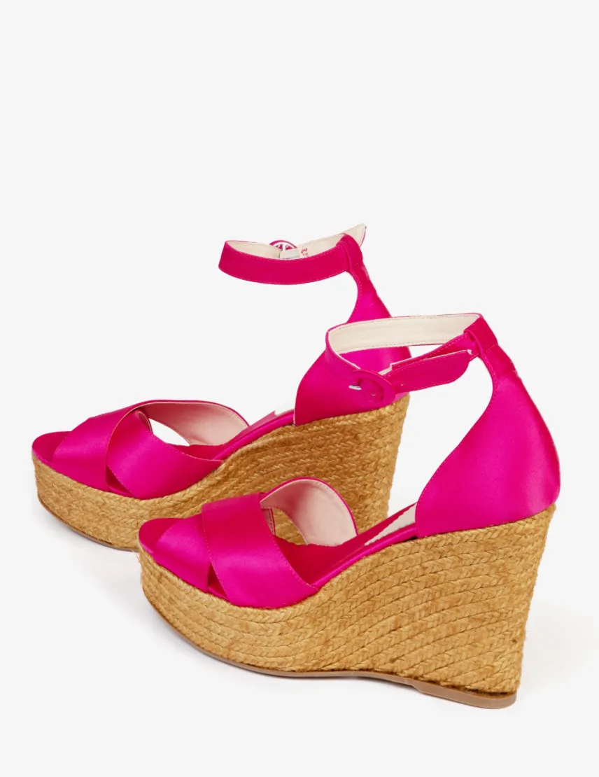 Penelope Chilvers Fuschia Zanzibar Satin Atelier Espadrille