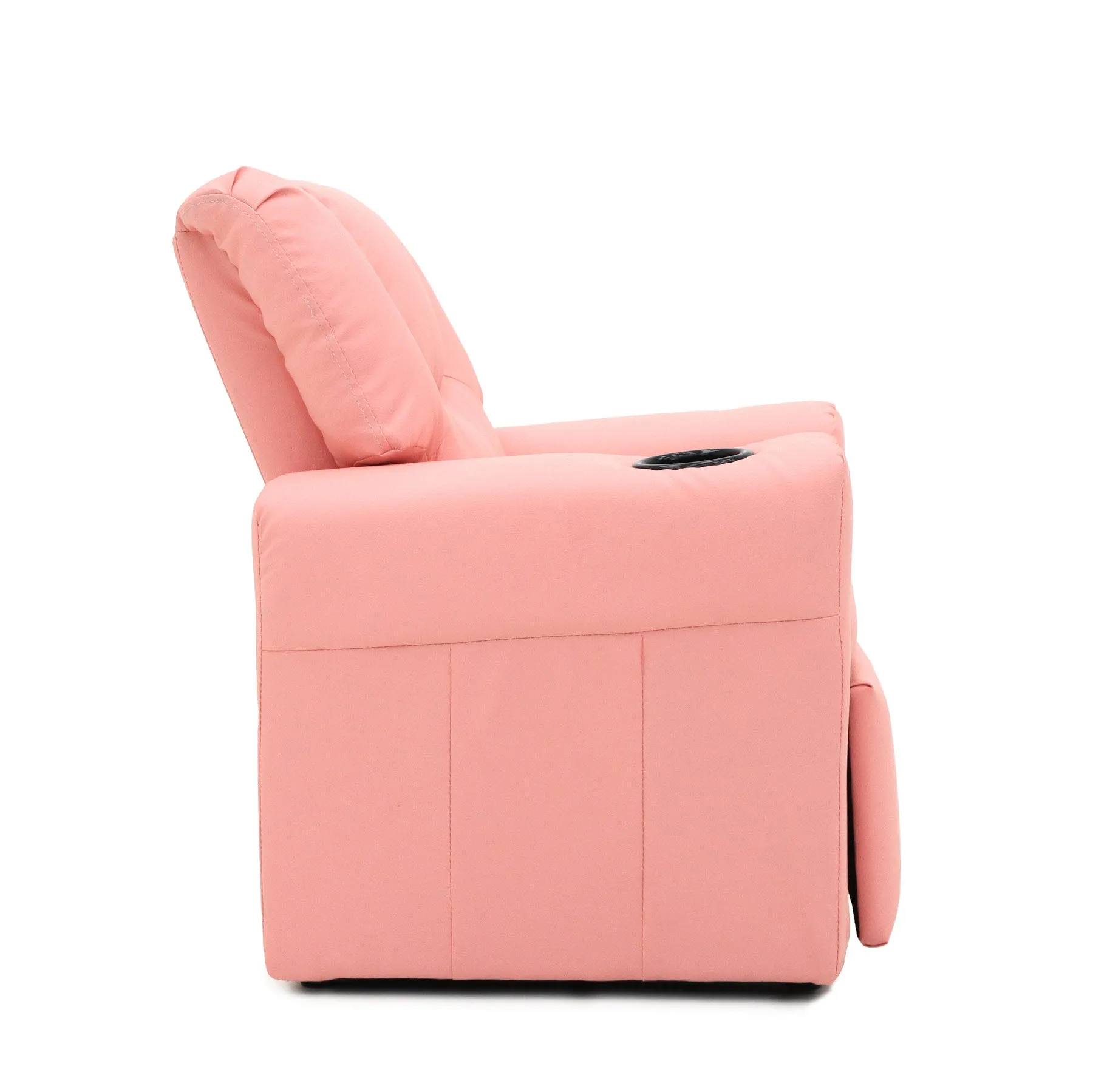 Pink Kids Recliner Chair with Footrest & Cup Holder