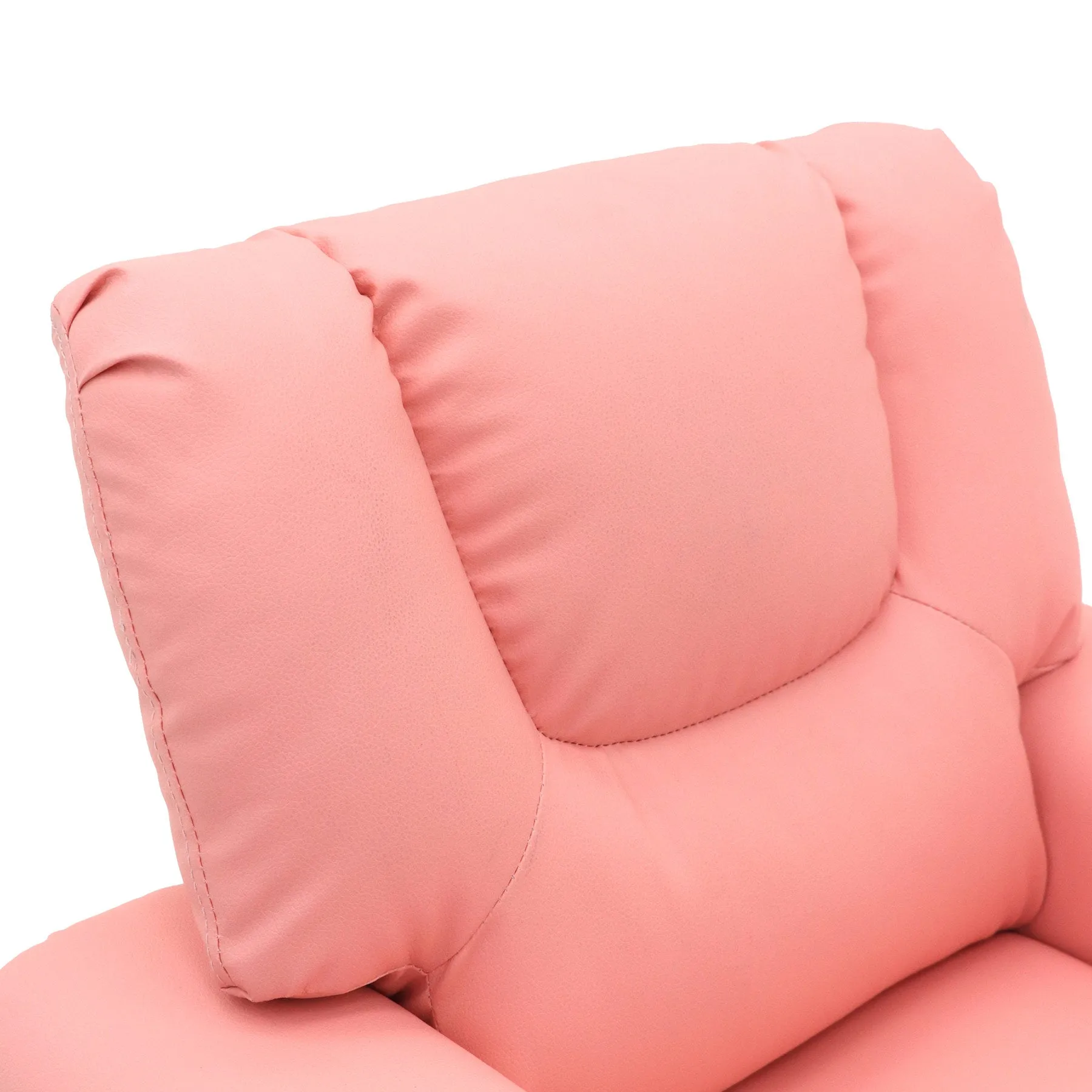 Pink Kids Recliner Chair with Footrest & Cup Holder