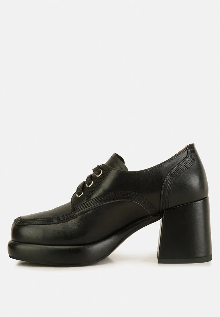 Quecha Leather Block Heel Oxfords