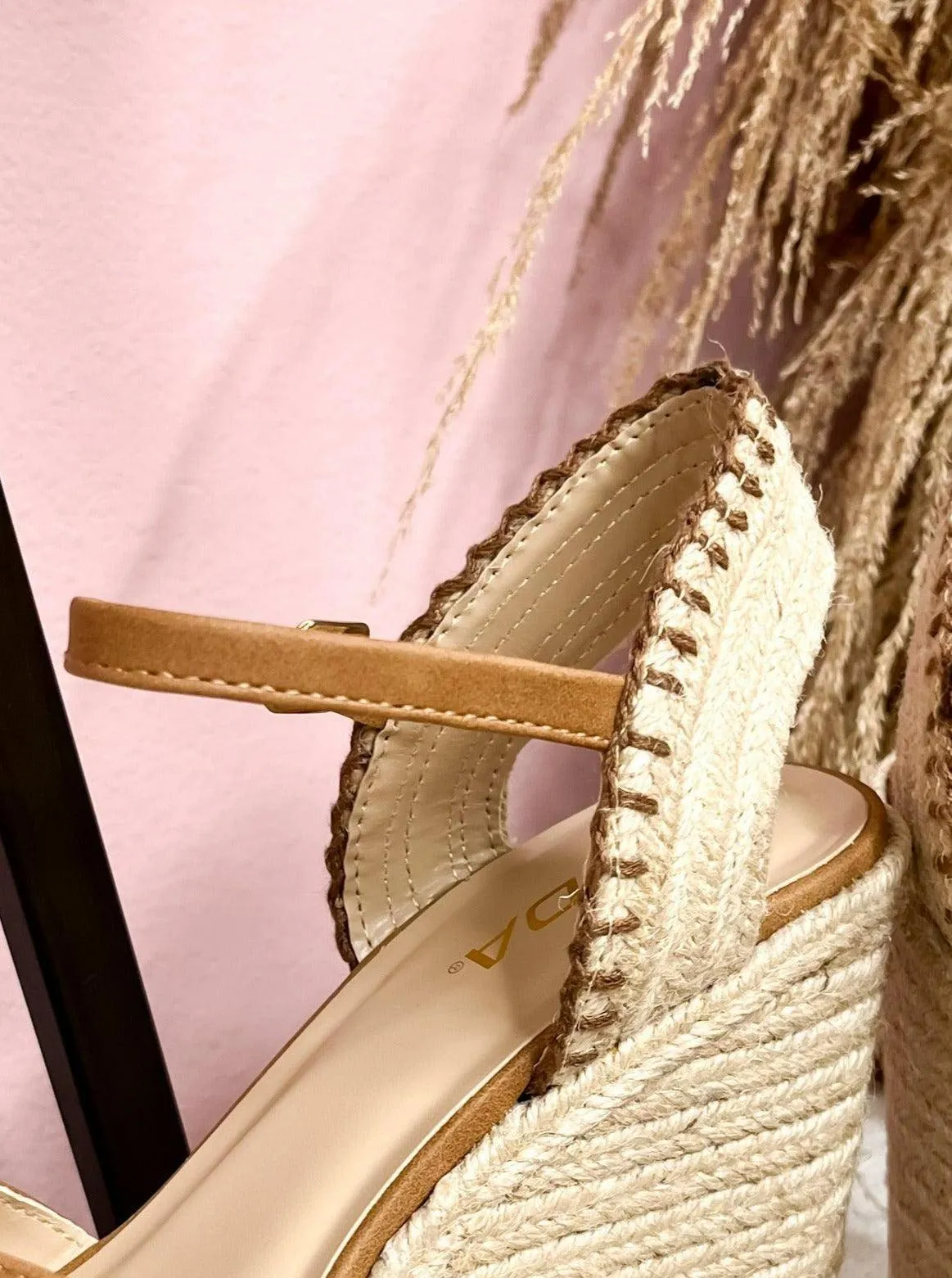 Tan Espadrille Wedge Sandal