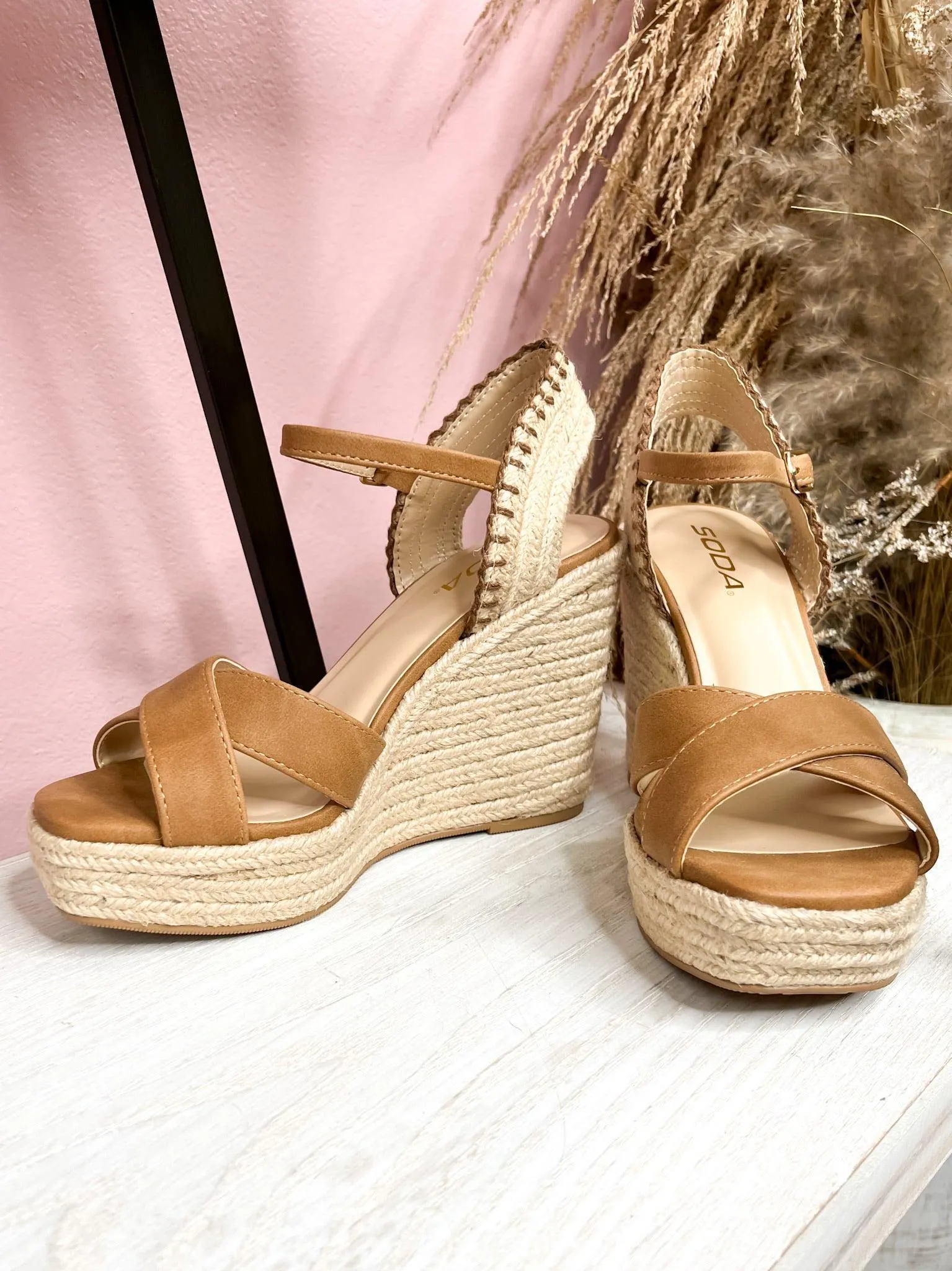 Tan Espadrille Wedge Sandal