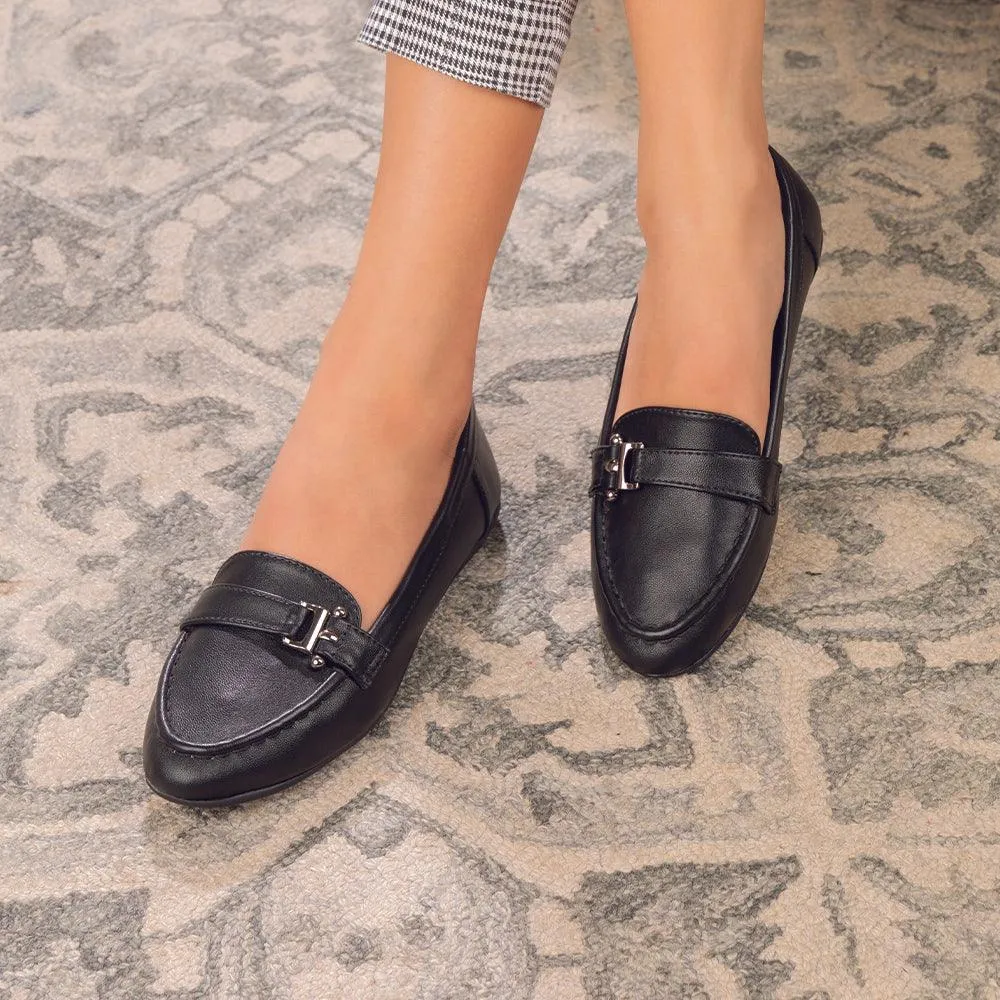 The Lativa Black Women's Dress Loafers Tresmode