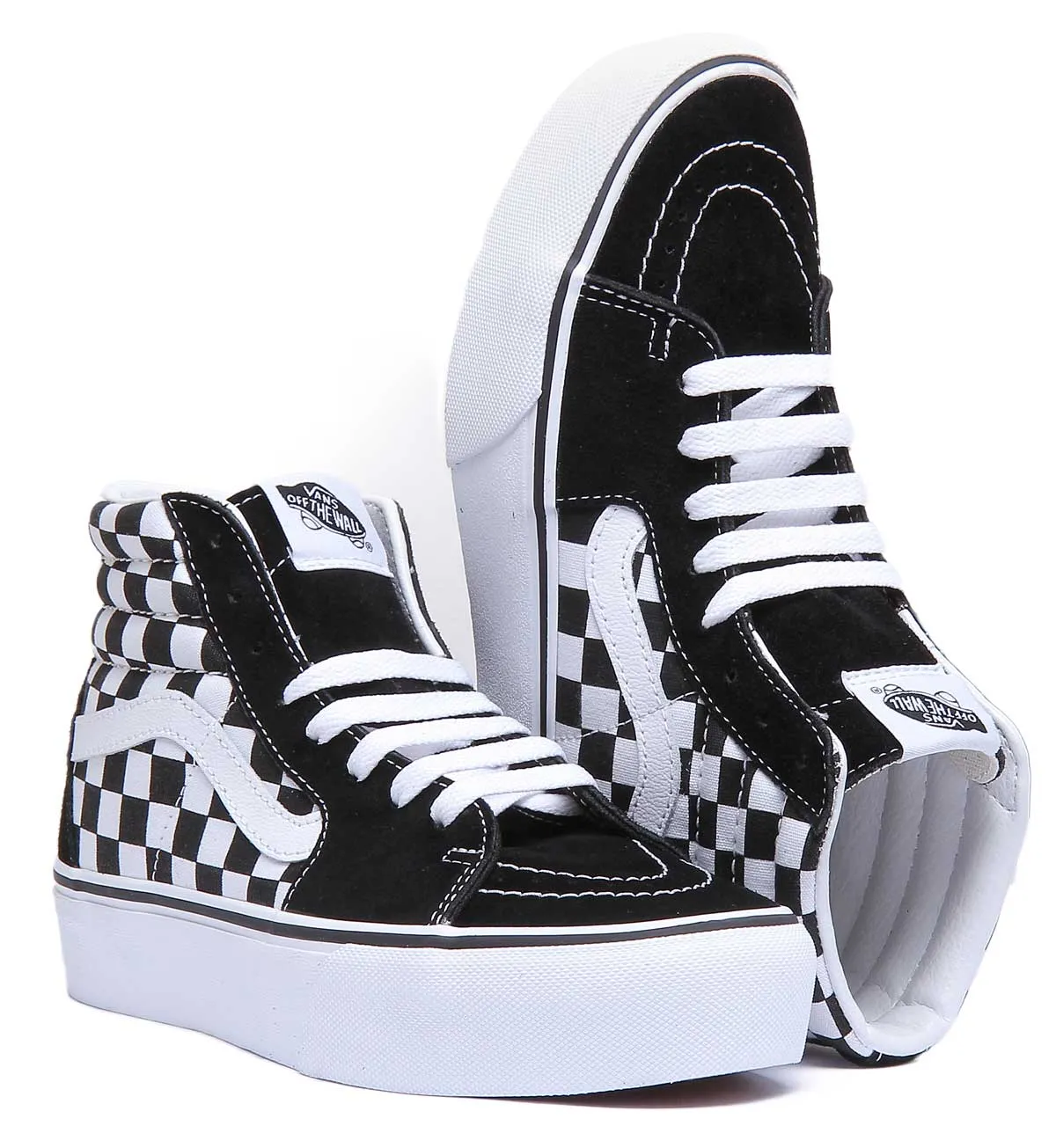 Vans Classic Sk8 Hi Platform In Black White For Women