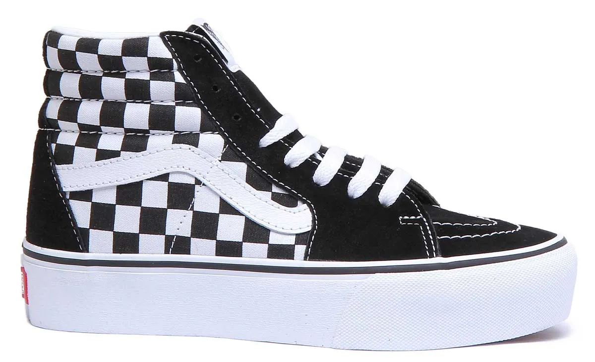 Vans Classic Sk8 Hi Platform In Black White For Women