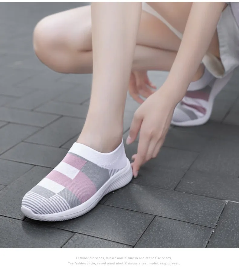 Women Lightweight Loafers, Tennis Casual Ladies Sneakers, Fashion Slip on Vulcanized Shoes