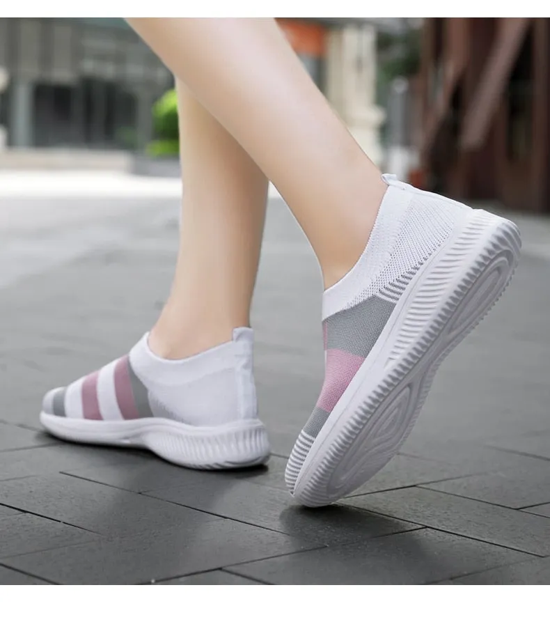 Women Lightweight Loafers, Tennis Casual Ladies Sneakers, Fashion Slip on Vulcanized Shoes