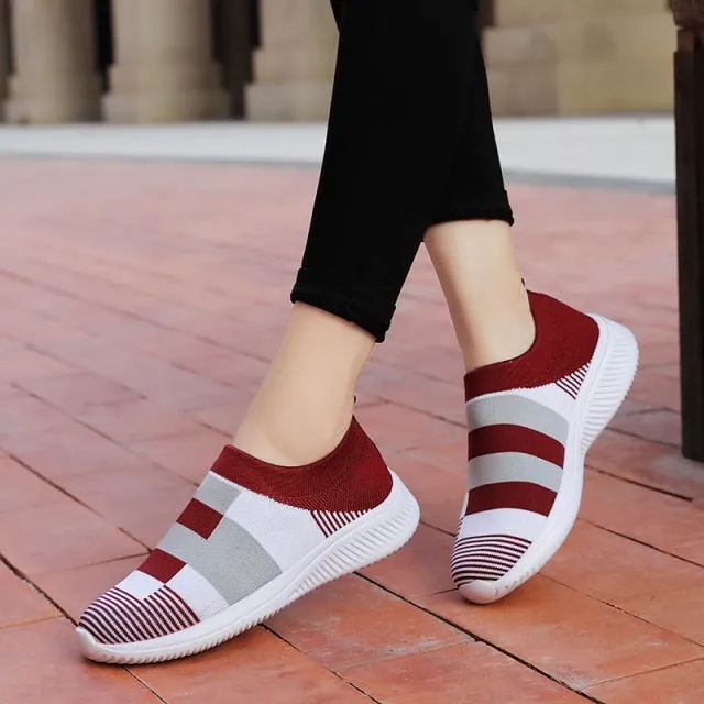 Women Lightweight Loafers, Tennis Casual Ladies Sneakers, Fashion Slip on Vulcanized Shoes