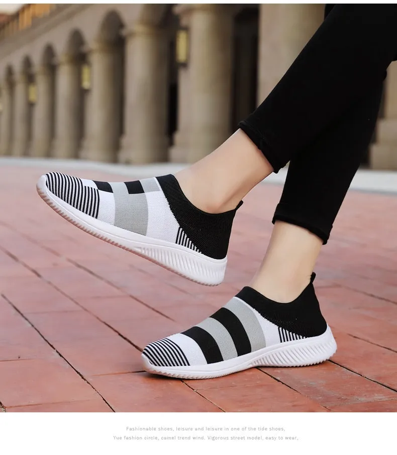 Women Lightweight Loafers, Tennis Casual Ladies Sneakers, Fashion Slip on Vulcanized Shoes