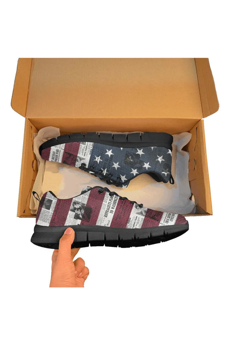 Women's Suffrage & USA Flag Women's Breathable Running Shoes