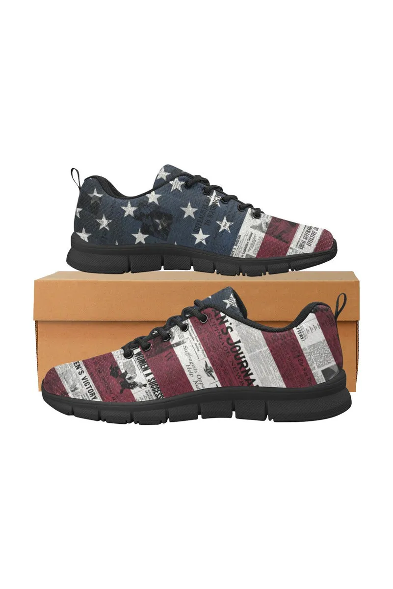 Women's Suffrage & USA Flag Women's Breathable Running Shoes