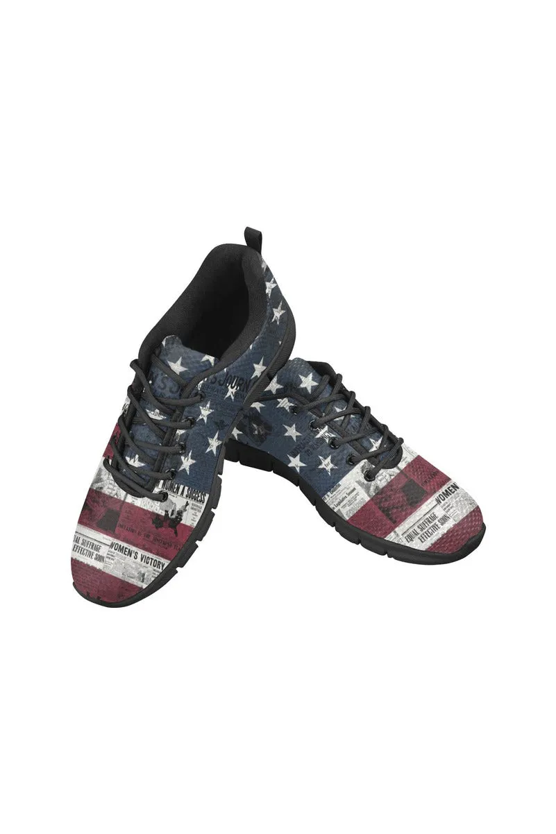 Women's Suffrage & USA Flag Women's Breathable Running Shoes