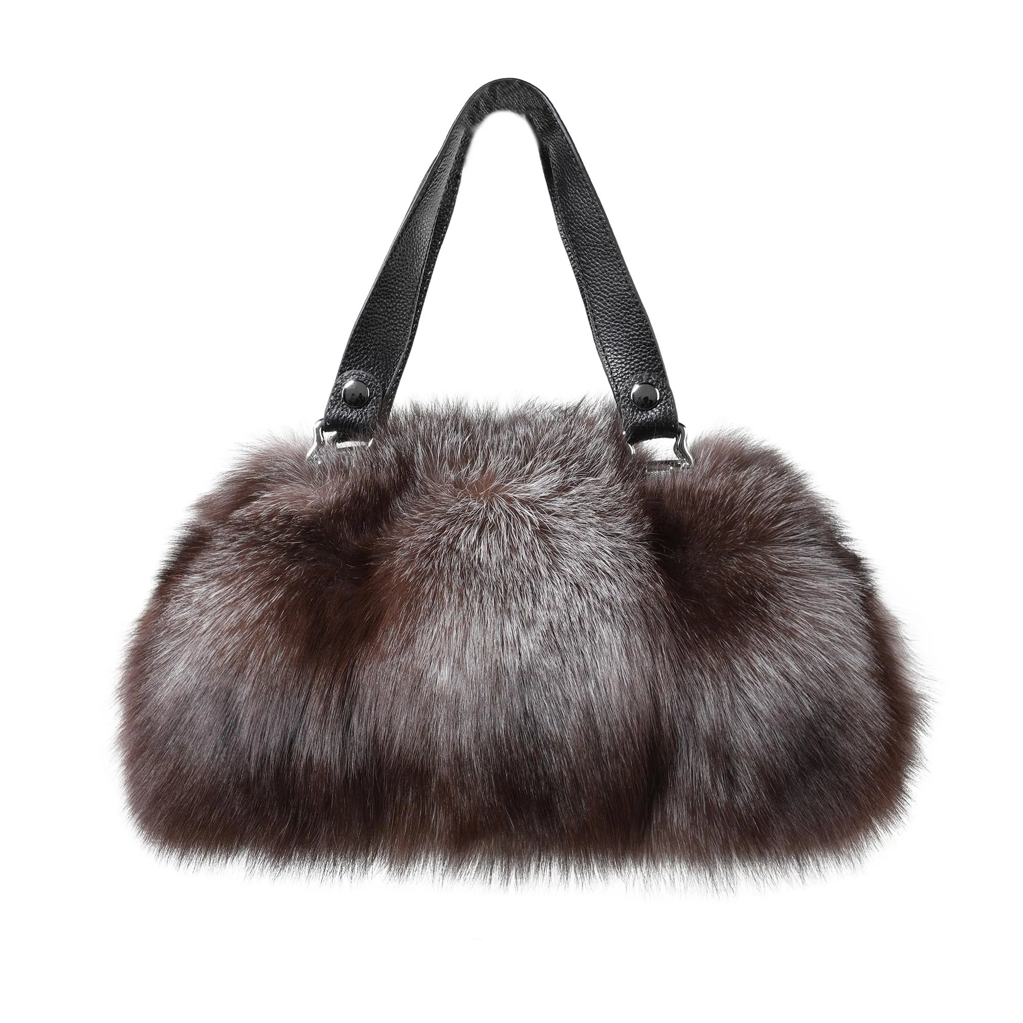 Women's Winter Fur Fox Handbag Leather Ladies Shoulder Bag FS19808